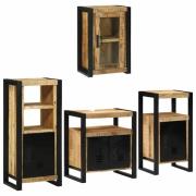 vidaXL Badrumsmöbelset 4 pcs Brun 55 x 35 x 60 cm Massivt mangoträ