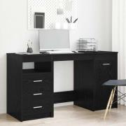 vidaXL Skrivbord 2 pcs Svart ek 140 x 50 x 76 cm Konstruerat trä