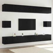 vidaXL TV-bänkset 8 pcs Svart ek 100 x 30 x 30 cm Konstruerat trä