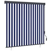 vidaXL Utomhus rullgardin Randig Blå och vit 180 x 250 cm tyg