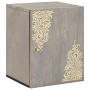 vidaXL Badrumsväggskåp med dörr Grå 38 x 33 x 48 cm Massivt Mangoträ