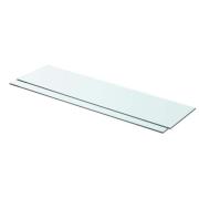 vidaXL Hyllplan 2 st glas genomskinlig 80x20 cm