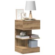 vidaXL Sängbord artisan ek 40x35x65 cm konstruerat trä