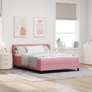 vidaXL Box Spring Säng med Madrass Mörkgrå 80x200 cm Sammet Rosa