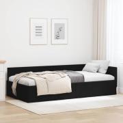 vidaXL Hörn Sängram Svart 100 x 200 cm Tyger och konstruerat trä