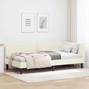 vidaXL Hörn Sängram med huvudgavel Kräm 80 cm x 200 cm Sammet