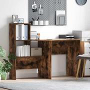 vidaXL Skrivbord Rökfärgad ek 131.5 x 50 x 106.5 cm Konstruerat trä