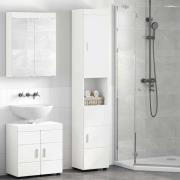 vidaXL Badrumsskåp TULUM Vit 37 x 31.5 x 203 cm Konstruerat trä