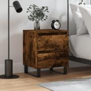 vidaXL Sängbord rökfärgad ek 40x35x50 cm konstruerat trä
