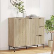 vidaXL Sideboard med låda Sonoma ek 89,5 x 33 x 82 cm Konstruerat trä