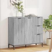 vidaXL Sideboard med låda Grå Sonoma 89,5 x 33 x 82 cm Konstruerat trä