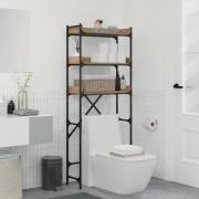 vidaXL Tvättmaskins hylla Artisan Ek 67 x 25 x 163 cm Konstruerat trä