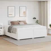 vidaXL Sängram med madrass Vit 200 x 200 cm tyg