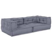 vidaXL Modulär soffa 2 pcs Grå 140 x 70 x 36 cm tyg
