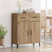 vidaXL Sideboard med låda artisan ek 34 x 69.5 x 90 cm Konstruerat trä