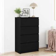 vidaXL Skänk svart ek 60x35x98,5 cm konstruerat trä