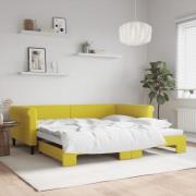 vidaXL Dagbädd utdragbar gul 100x200 cm sammet