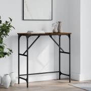 vidaXL Avlastningsbord rökfärgad ek 75x32x75 cm konstruerat trä