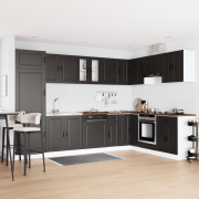 vidaXL Diskbänksskåp med lagring Porto 2 pcs Svart 80 x 46 x 84.5 cm