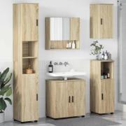 vidaXL Badrumsmöbelset 5 pcs Sonoma ek 61 x 35 x 64 cm Konstruerat trä