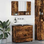 vidaXL Badrumsmöbelset med låda 2 pcs Rökfärgad ek 76.5 x 35 x 64 cm