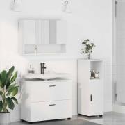 vidaXL Badrumsmöbelset 3 pcs Vit 76.5 x 35 x 64 cm Konstruerat trä