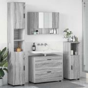 vidaXL Badrumsmöbelset med låda 4 pcs Grå sonoma 30 x 35 x 192 cm