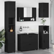 vidaXL Badrumsmöbelset 5 pcs Svart 30 x 35 x 192 cm Konstruerat trä