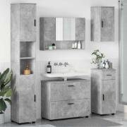 vidaXL Badrumsmöbelset med låda 5 pcs Betonggrå 30 x 35 x 192 cm
