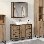 vidaXL Badrumsmöbelset med låda 2 pcs artisan ek 80 x 33 x 60 cm
