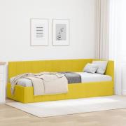 vidaXL Hörn Sängram med huvudgavel Gul 80 cm x 200 cm Sammet