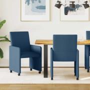 vidaXL Matstolar med hjul 2 pcs Blå 57 x 66 x 94 cm tyg