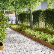 vidaXL Gräskanter 20 pcs Brun 100 x 0.5 x 20 cm Väderbeständig stål