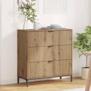 vidaXL Sideboard med låda Artisan Ek 79,5 x 33 x 82 cm Konstruerat trä