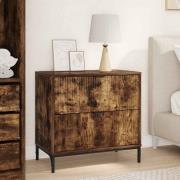 vidaXL Sängbord Rökfärgad ek 63.5 x 36 x 61 cm Konstruerat trä