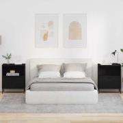 vidaXL med låda 2 pcs Svart 49 x 36 x 61 cm Konstruerat trä