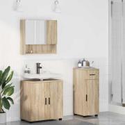 vidaXL Badrumsmöbelset 3 pcs Sonoma ek 61 x 35 x 64 cm Konstruerat trä