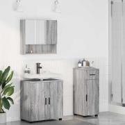 vidaXL Badrumsmöbelset med låda 3 pcs Grå sonoma 61 x 35 x 64 cm