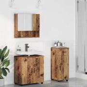 vidaXL Badrumsmöbelset med låda 3 pcs Gammalt trä 61 x 35 x 64 cm