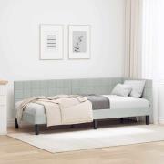 vidaXL Hörn Sängram med huvudgavel Ljusgrå 80 cm x 200 cm Sammet