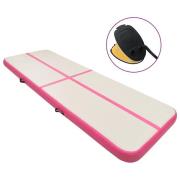 vidaXL Uppblåsbar gymnastikmatta med pump 400x100x15 cm PVC rosa