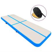 vidaXL Uppblåsbar gymnastikmatta med pump 500x100x15 cm PVC blå