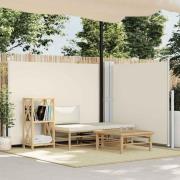 vidaXL Infällbar sidomarkis gräddvit 140x600 cm
