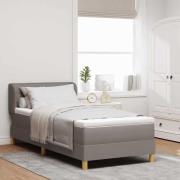 vidaXL Bäddfjäder med madrass med huvudgavel Taupe 100 x 200 cm tyg