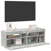 vidaXL TV-bänk med LED-belysning 2 delar betonggrå 60x35x40 cm