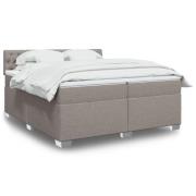 vidaXL Ramsäng med madrass taupe 200x200 cm tyg