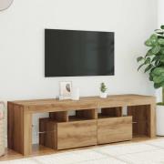vidaXL TV-bänk med LED-lampor artisan ek 140x36,5x40cm konstruerat trä