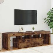 vidaXL Tv-bänk med LED-belysning rökfägrad ek 140x36,5x40 cm
