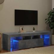vidaXL Tv-bänk med LED-belysning betonggrå 140x36,5x40 cm