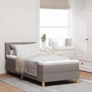 vidaXL Bäddfjäder med kudde med huvudgavel Taupe 100 x 200 cm tyg